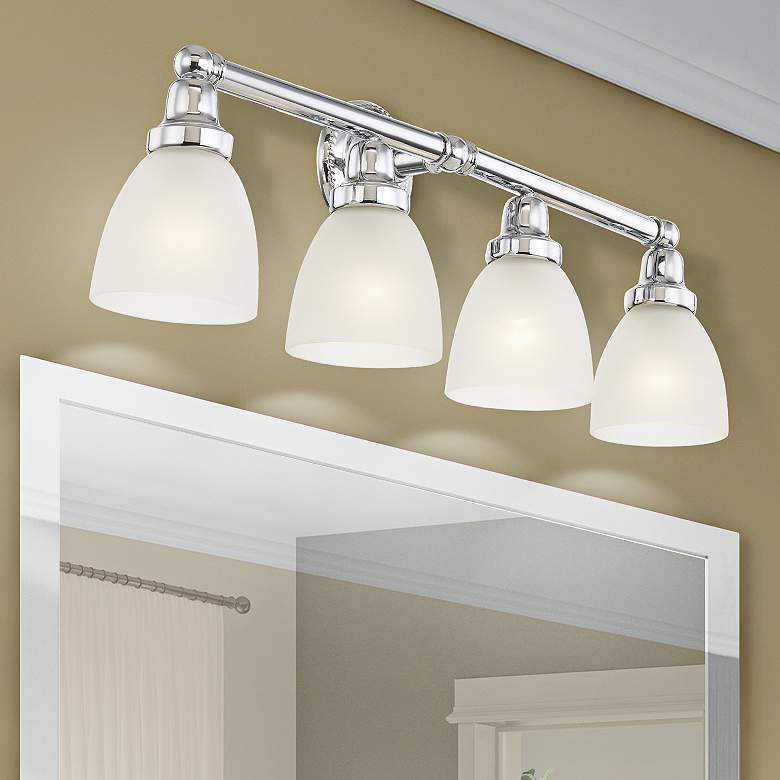 Image 2 Livex Lighting Classic 30" Wide Polished Chrome 4-Light Bath Light
