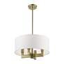5_Livex Lighting Cresthaven 18" Wide Antique Brass 4-Light Drum Pendant more views