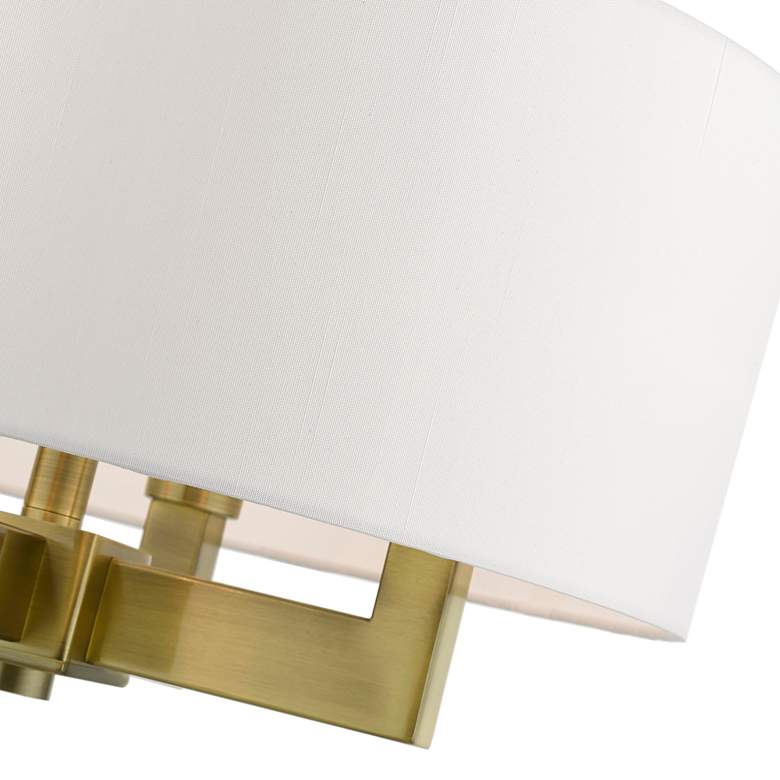 Image 7 Livex Lighting Cresthaven 18" Wide Antique Brass 4-Light Drum Pendant more views