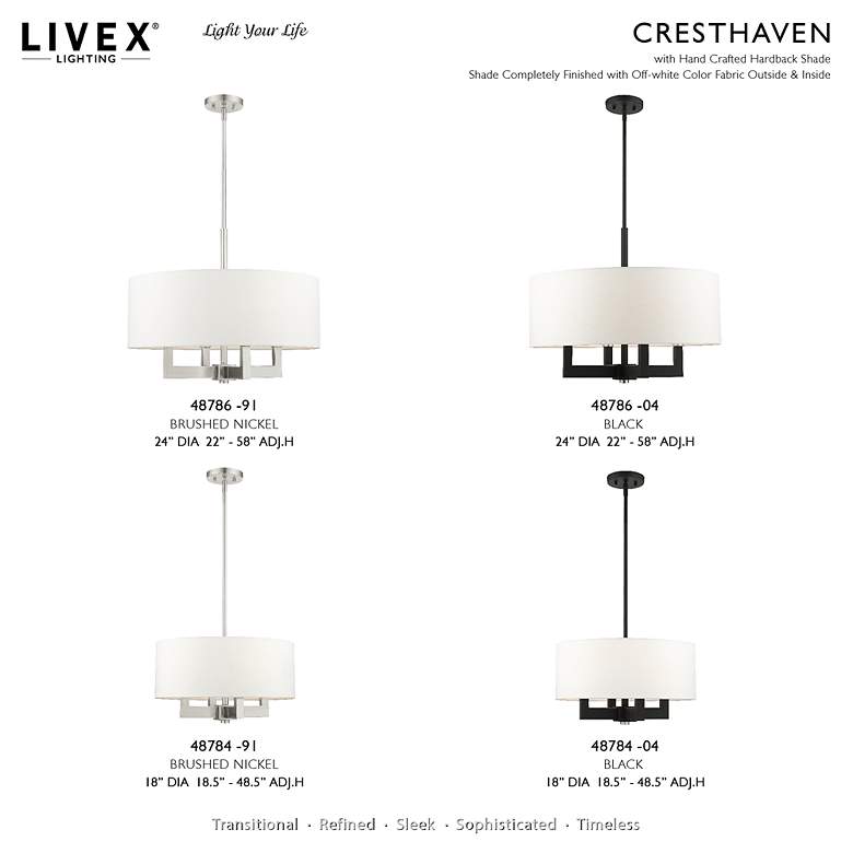 Image 4 Livex Lighting Cresthaven 24" Wide Bronze Drum Shade Chandelier more views