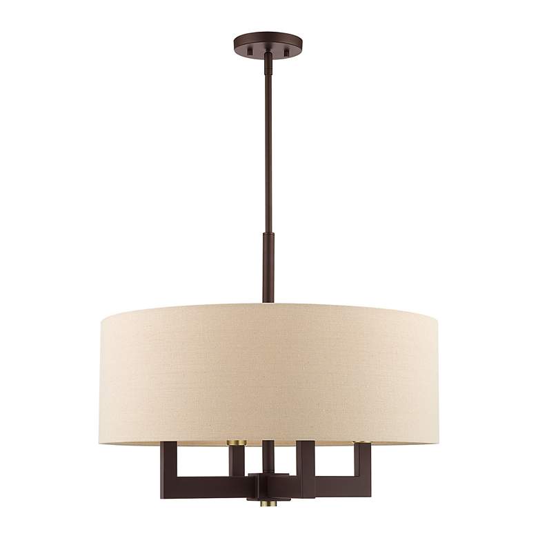 Image 5 Livex Lighting Cresthaven 24" Wide Bronze Drum Shade Chandelier more views