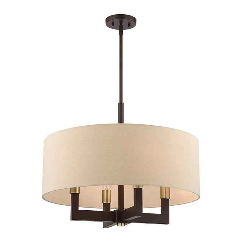 Image 7 Livex Lighting Cresthaven 24" Wide Bronze Drum Shade Chandelier more views
