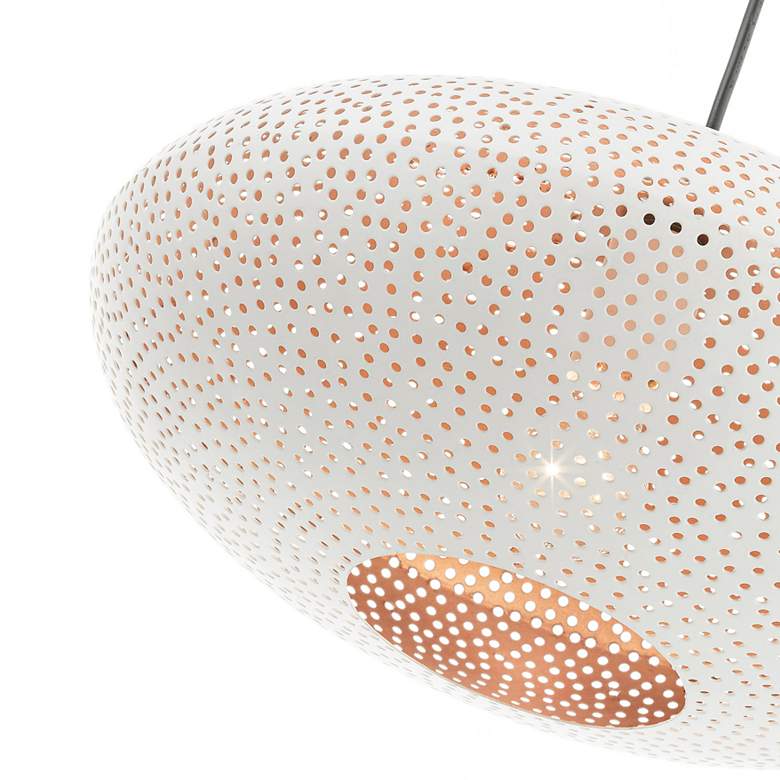 Image 4 Livex Lighting Dublin 16" Wide Modern White Metal Oval Pendant Light more views