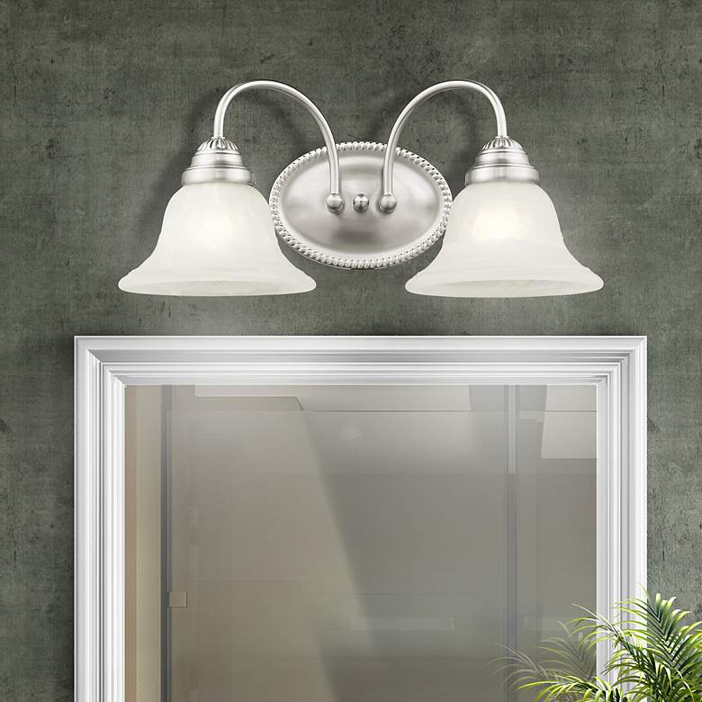 Image 1 Livex Lighting Edgemont 17" Wide 2-Light Brushed Nickel Bath Light