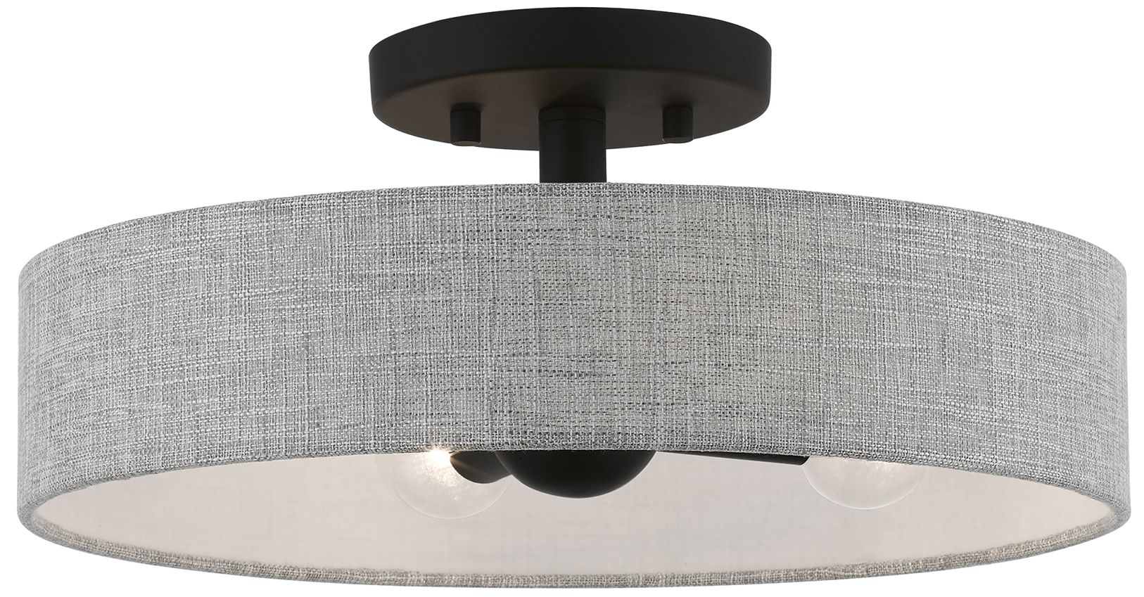 Livex Lighting Elmhurst 14" Wide 4-Light Gray Drum Ceiling Light
