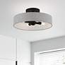 1_Livex Lighting Elmhurst 14" Wide 4-Light Gray Drum Ceiling Light