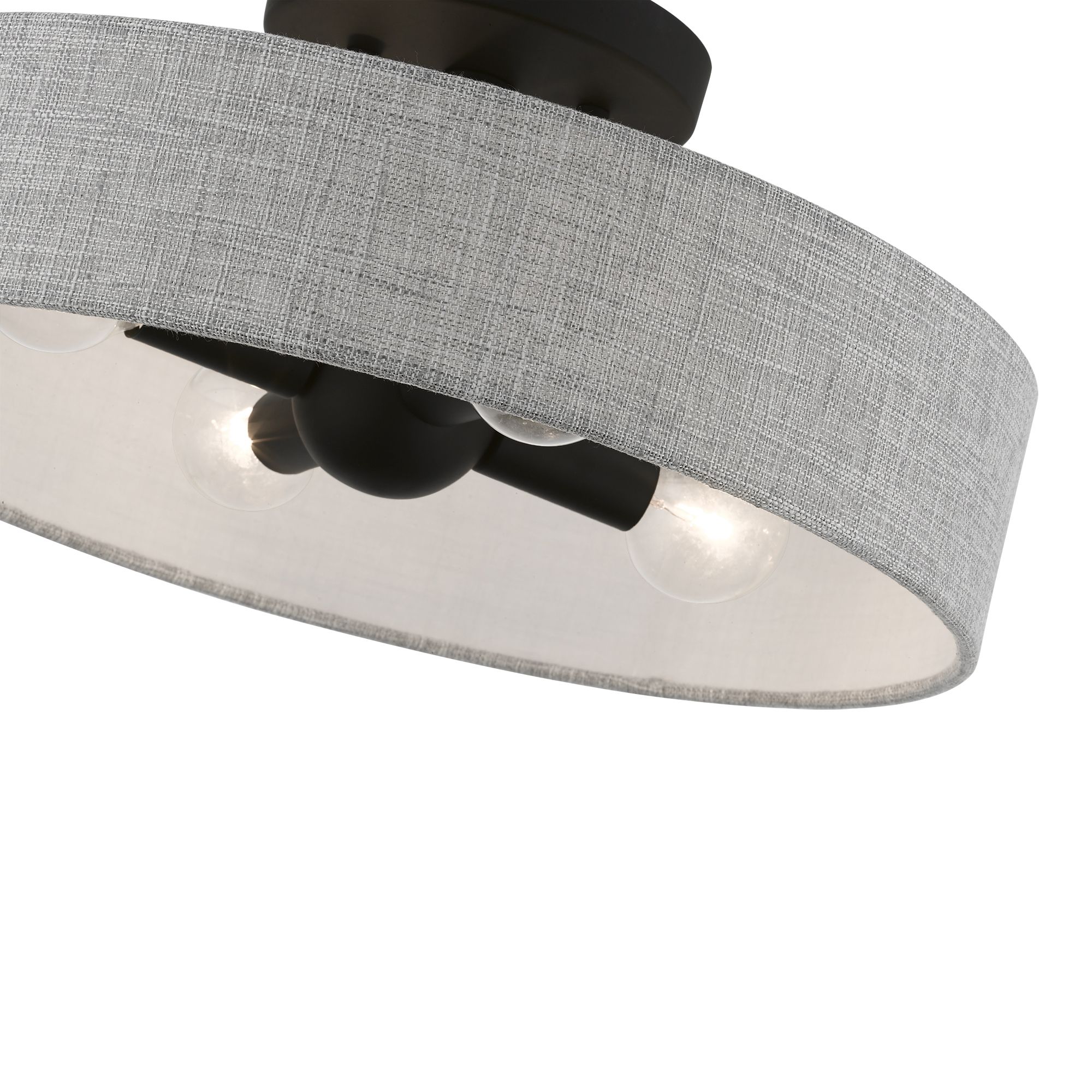 Image 6 Livex Lighting Elmhurst 14" Wide 4-Light Gray Drum Ceiling Light more views