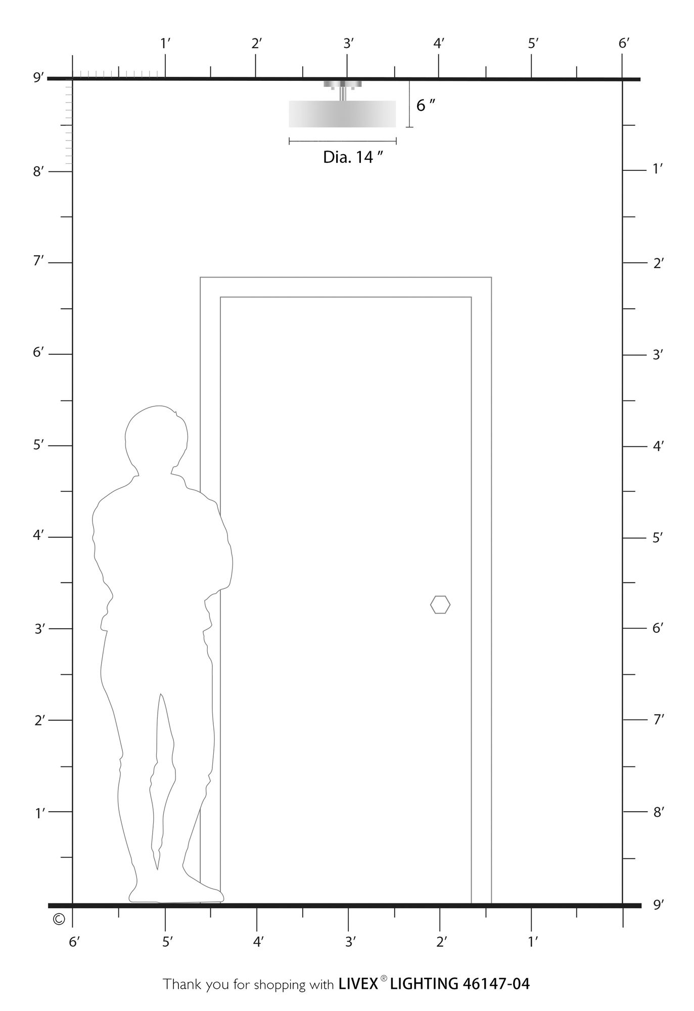 Livex Lighting Elmhurst 14" Wide 4-Light Gray Drum Ceiling Light