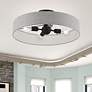 Thumbnail1 of Livex Lighting Elmhurst 22" 4-Light Black and Gray Drum Ceiling Light