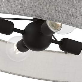 Image5 of Livex Lighting Elmhurst 22" 4-Light Black and Gray Drum Ceiling Light more views