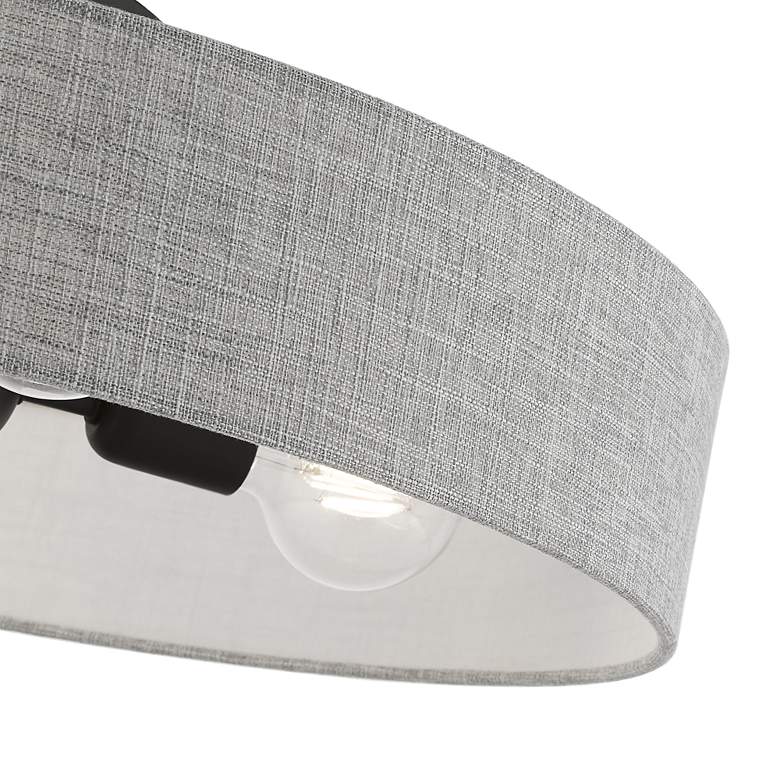 Image 6 Livex Lighting Elmhurst 22" 4-Light Black and Gray Drum Ceiling Light more views
