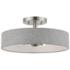 Livex Lighting Elmhurst 22" 4-Light Nickel Gray Drum Ceiling Light