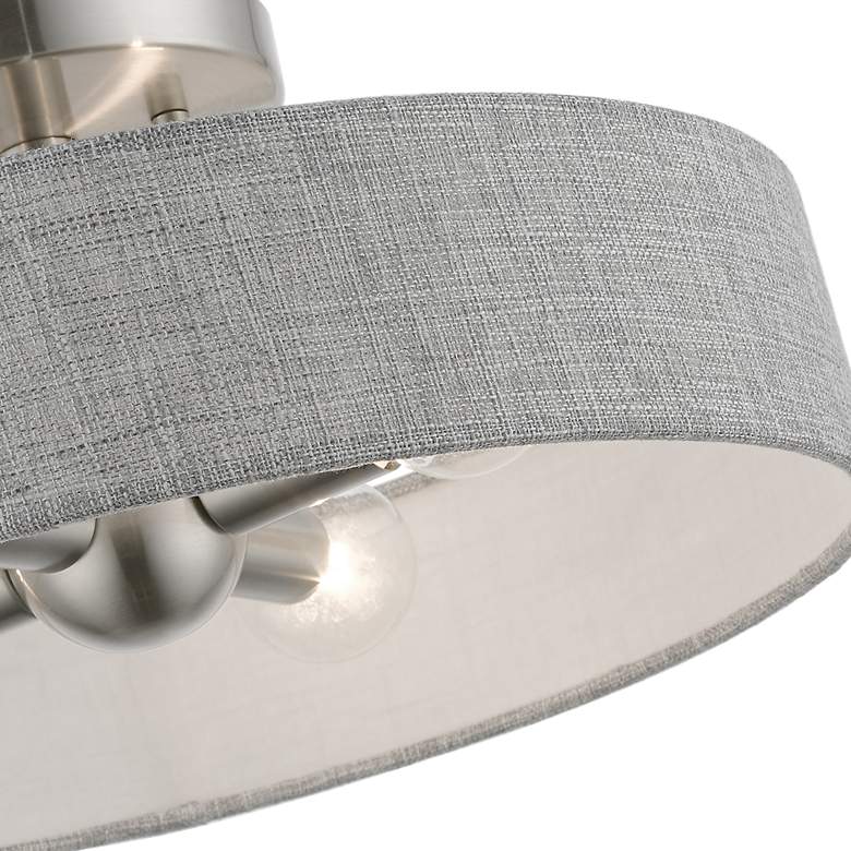 Image 5 Livex Lighting Elmhurst 22" 4-Light Nickel Gray Drum Ceiling Light more views