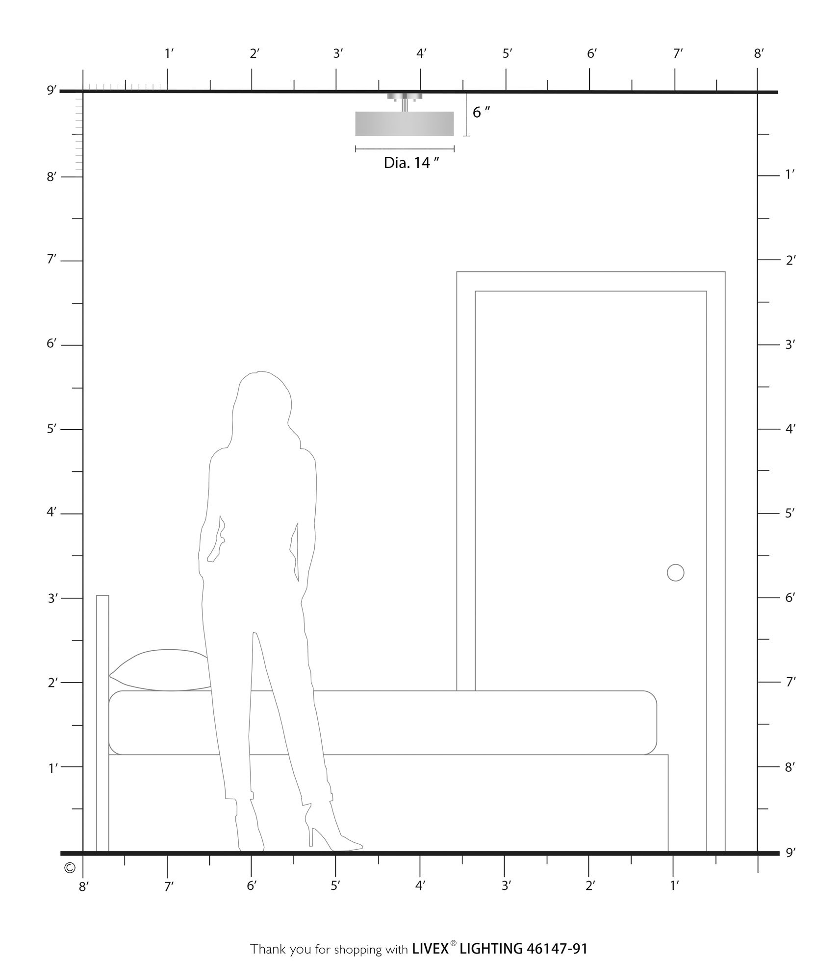 Livex Lighting Elmhurst 22" 4-Light Nickel Gray Drum Ceiling Light