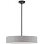 2_Livex Lighting Elmhurst 22" Wide 4-Light Black and Gray Drum Pendant