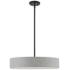 Livex Lighting Elmhurst 22" Wide 4-Light Black and Gray Drum Pendant