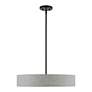 3_Livex Lighting Elmhurst 22" Wide 4-Light Black and Gray Drum Pendant more views