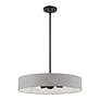 4_Livex Lighting Elmhurst 22" Wide 4-Light Black and Gray Drum Pendant more views