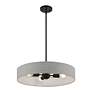 5_Livex Lighting Elmhurst 22" Wide 4-Light Black and Gray Drum Pendant more views