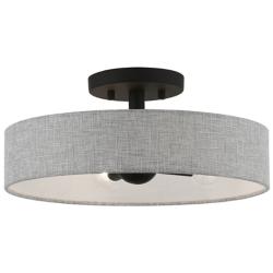 Livex Lighting Elmhurst 22" Wide 4-Light Gray Drum Ceiling Light