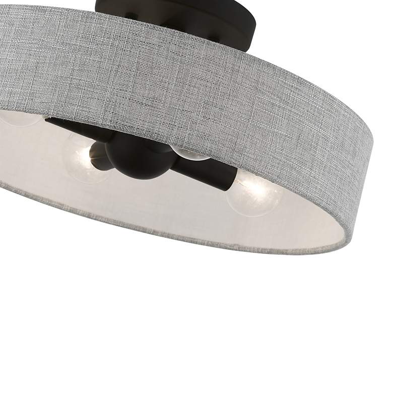Image 6 Livex Lighting Elmhurst 22" Wide 4-Light Gray Drum Ceiling Light more views