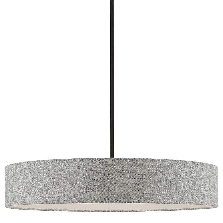 Image 3 Livex Lighting Elmhurst 26" Wide 5-Light Black Gray Drum Pendant