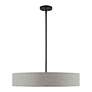 4_Livex Lighting Elmhurst 26" Wide 5-Light Black Gray Drum Pendant more views