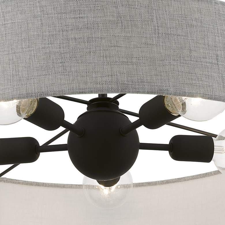 Image 5 Livex Lighting Elmhurst 26" Wide 5-Light Black Gray Drum Pendant more views