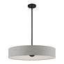 5_Livex Lighting Elmhurst 26" Wide 5-Light Black Gray Drum Pendant more views
