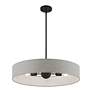 6_Livex Lighting Elmhurst 26" Wide 5-Light Black Gray Drum Pendant more views