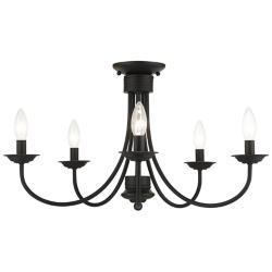 Livex Lighting Estate 24" Wide Black 5-Light Candelabra Ceiling Light
