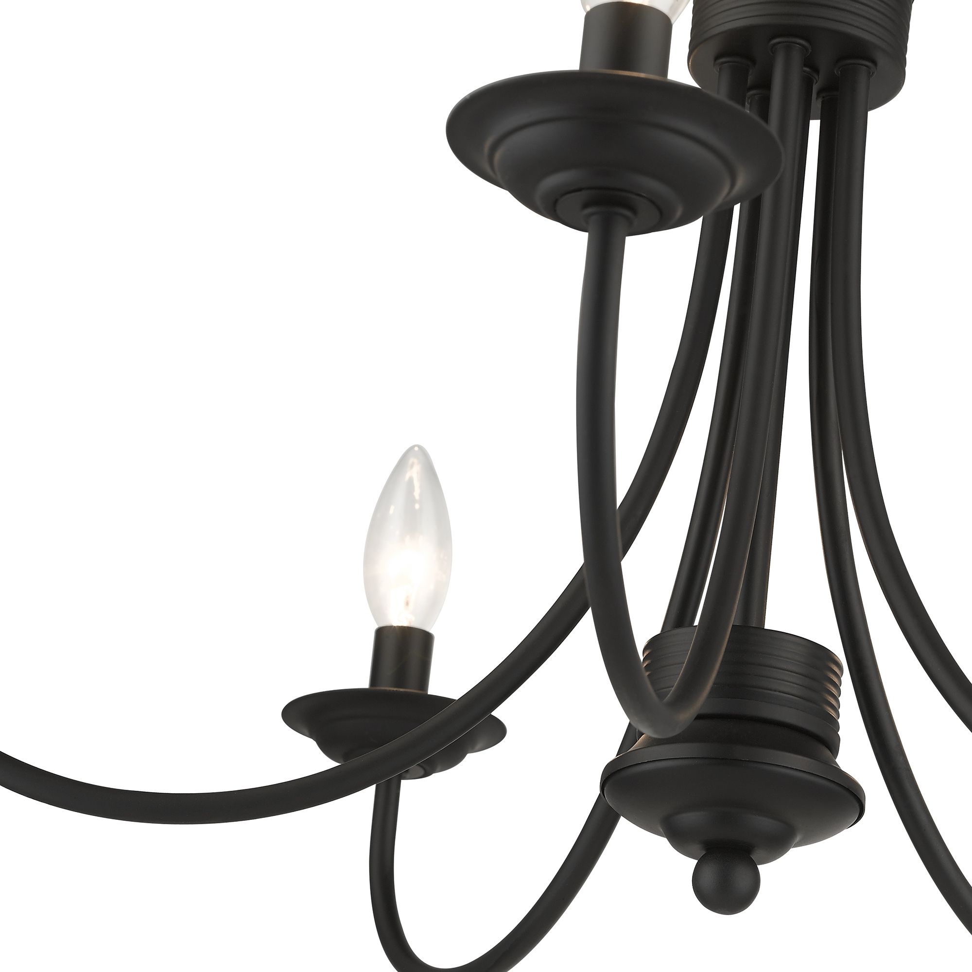 Livex Lighting Estate 24" Wide Black 5-Light Candelabra Ceiling Light in scene