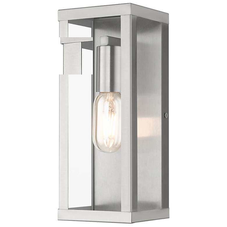Image 2 Livex Lighting Gaffney 11" High Brushed Nickel Outdoor Wall Light