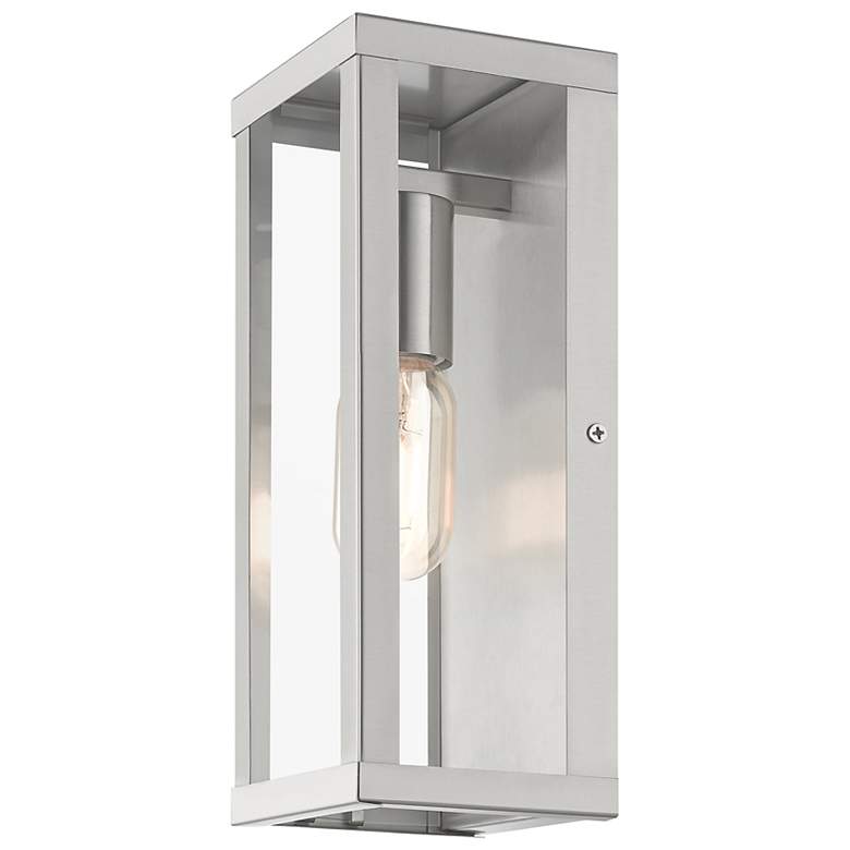 Image 6 Livex Lighting Gaffney 11" High Brushed Nickel Outdoor Wall Light more views