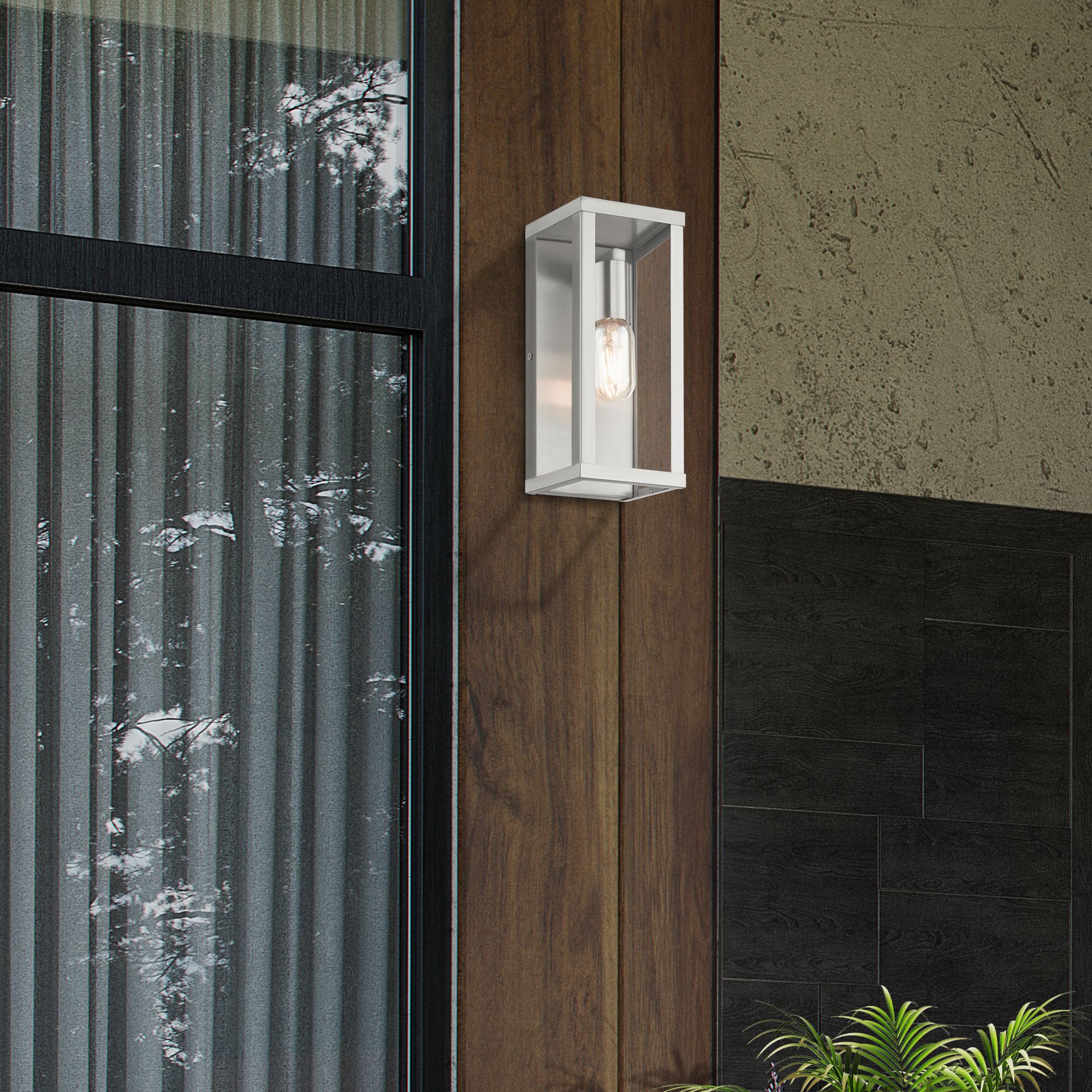 Livex Lighting Gaffney 11" High Brushed Nickel Outdoor Wall Light