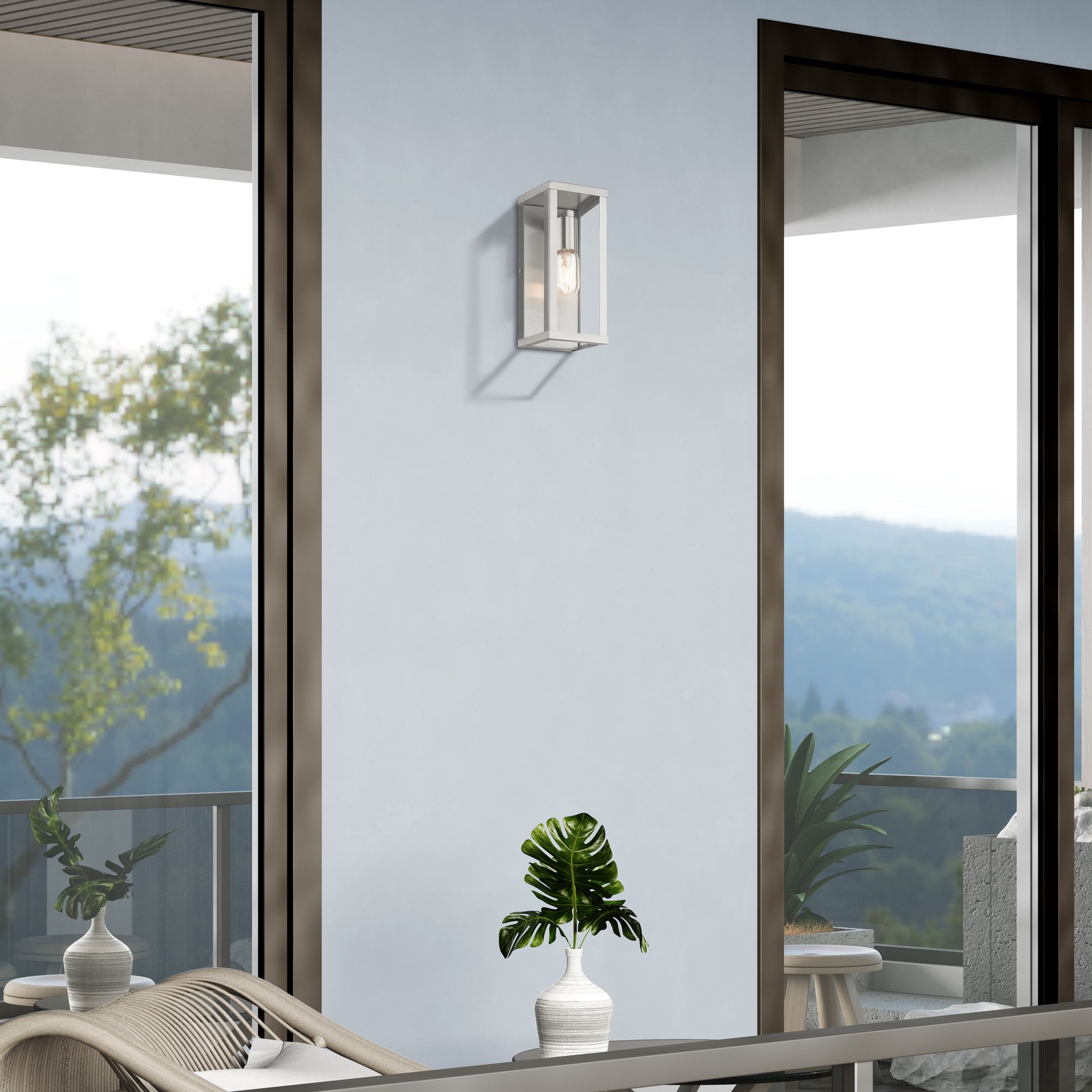 Livex Lighting Gaffney 11" High Brushed Nickel Outdoor Wall Light