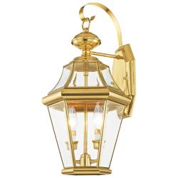 Livex Lighting Georgetown 20 3/4" Brass Finish Outdoor Wall Light