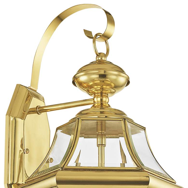 Image 4 Livex Lighting Georgetown 20 3/4" Brass Finish Outdoor Wall Light more views