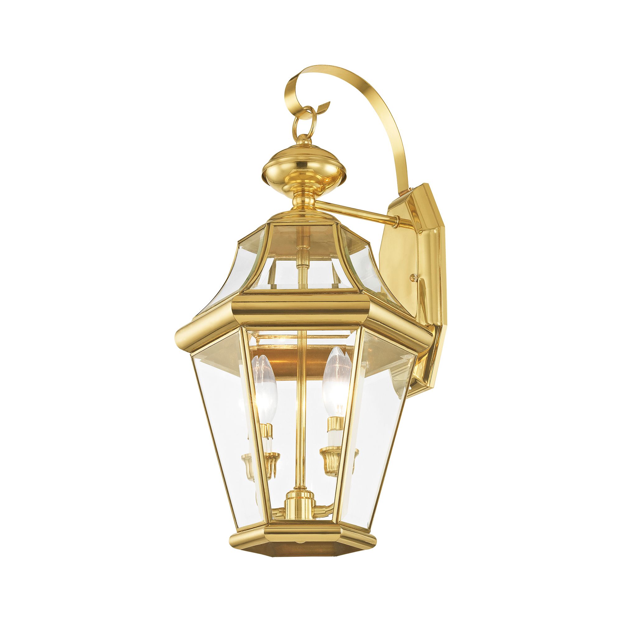 Livex Lighting Georgetown 20 3/4" Brass Finish Outdoor Wall Light in scene