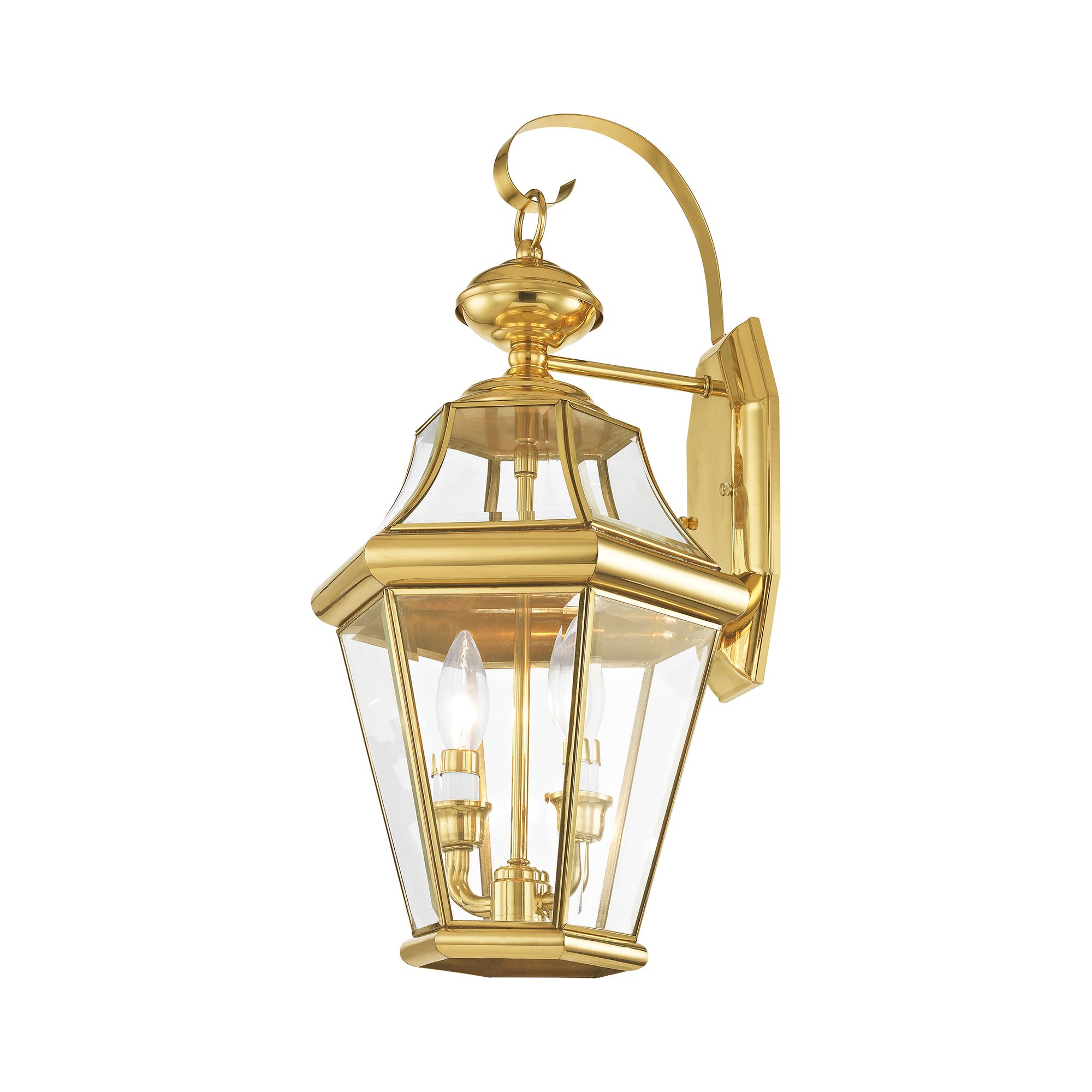 Livex Lighting Georgetown 20 3/4" Brass Finish Outdoor Wall Light in scene