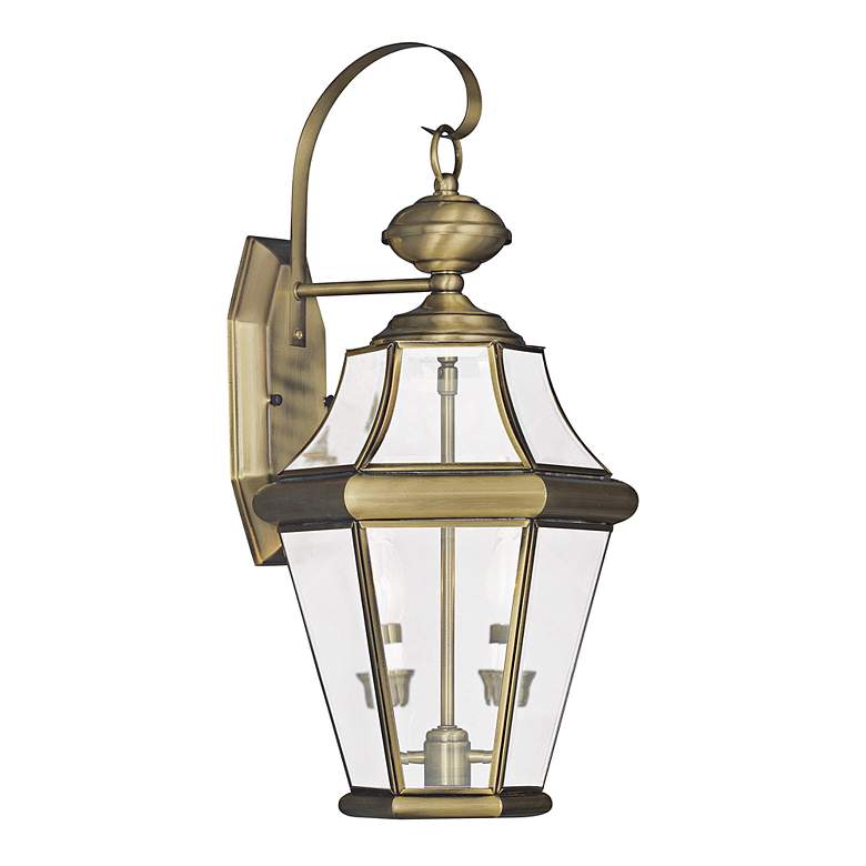 Image 3 Livex Lighting Georgetown 21" High 2-Light Antique Brass Outdoor Light more views