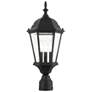 3_Livex Lighting Hamilton 21" Textured Black 3-Light Outdoor Post Light