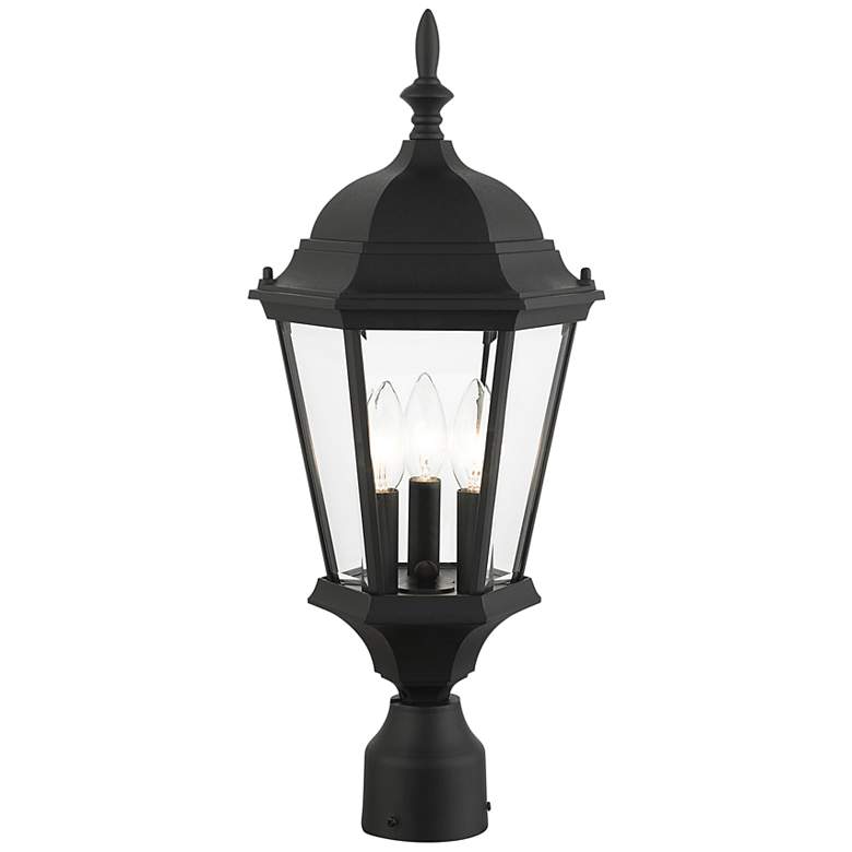 Image 5 Livex Lighting Hamilton 21" Textured Black 3-Light Outdoor Post Light more views