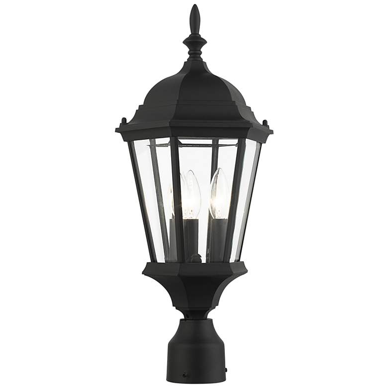 Image 6 Livex Lighting Hamilton 21" Textured Black 3-Light Outdoor Post Light more views