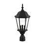 6_Livex Lighting Hamilton 21" Textured Black 3-Light Outdoor Post Light more views