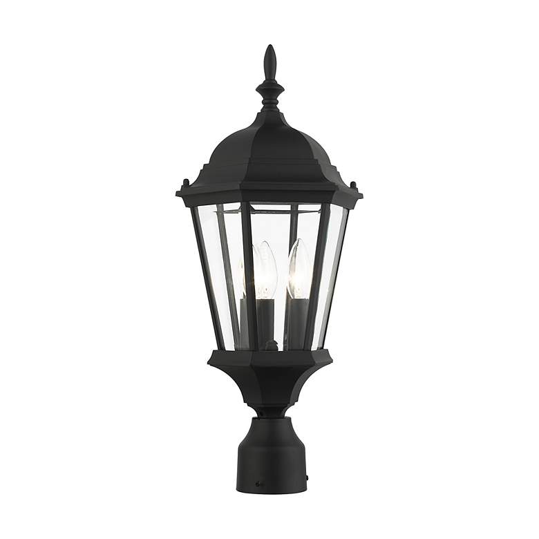 Image 7 Livex Lighting Hamilton 21" Textured Black 3-Light Outdoor Post Light more views