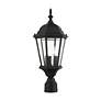 7_Livex Lighting Hamilton 21" Textured Black 3-Light Outdoor Post Light more views