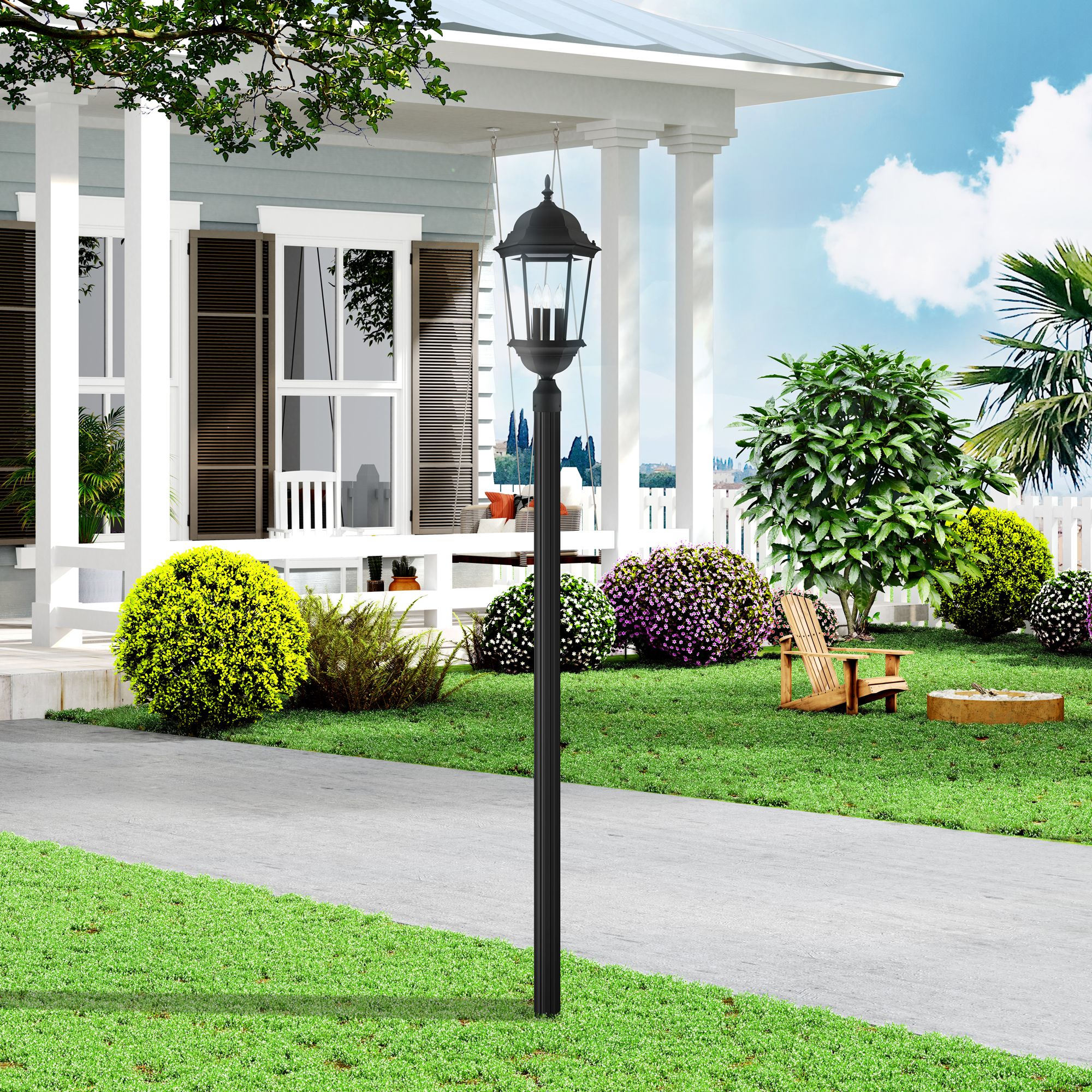 Livex Lighting Hamilton 27 1/2" High Textured Black Outdoor Post Light in scene