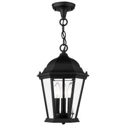 Livex Lighting Hamilton 9 1/2" Black 3-Light Outdoor Hanging Light