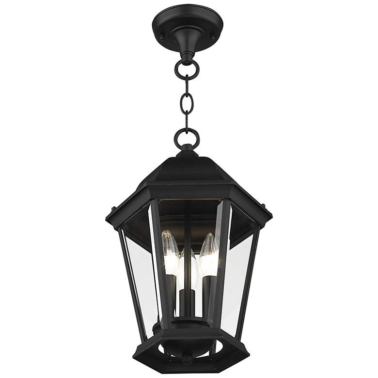 Image 5 Livex Lighting Hamilton 9 1/2" Black 3-Light Outdoor Hanging Light more views